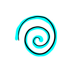 Archimedean spiral curve shape doodle icon for apps and websites. Vector i