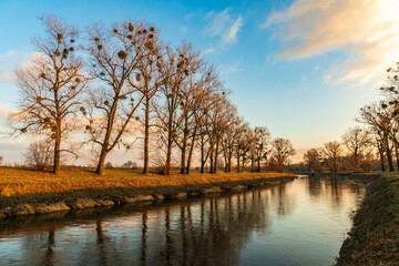 sunset over the river