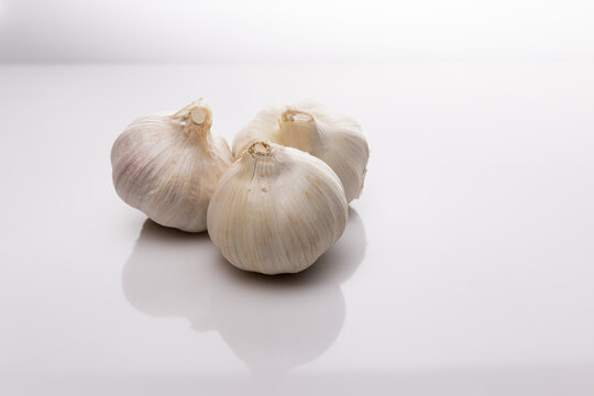 Purple Garlic On White Background