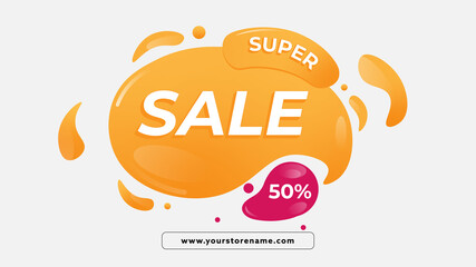 Dynamic Liquid Sale Banner Background for Super Sale, Mega Sale of Flash Sale Offer