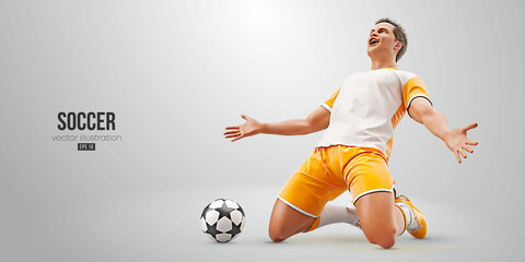 football soccer player man in action isolated white background. Vector illustration © Yevheniia