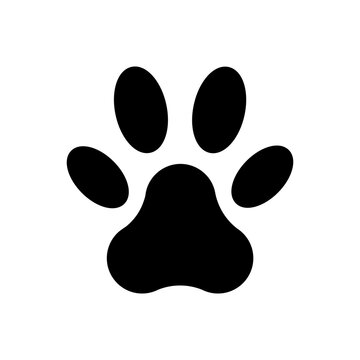 Paw vector glyph icon. Pet animal sign