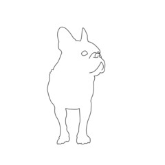 one line dog animal minimalism white and black