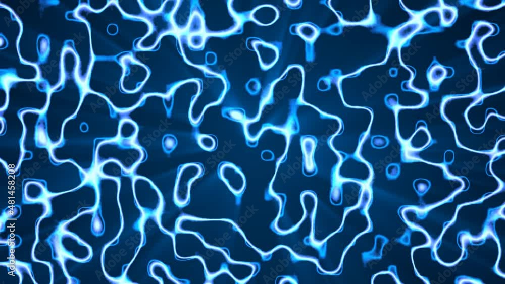 Aufkleber animation of neon abstract background. pattern of moving luminous lines. design of plexus of chaotic