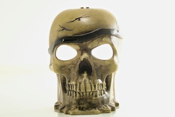 human skull isolated on white background, photo as a background