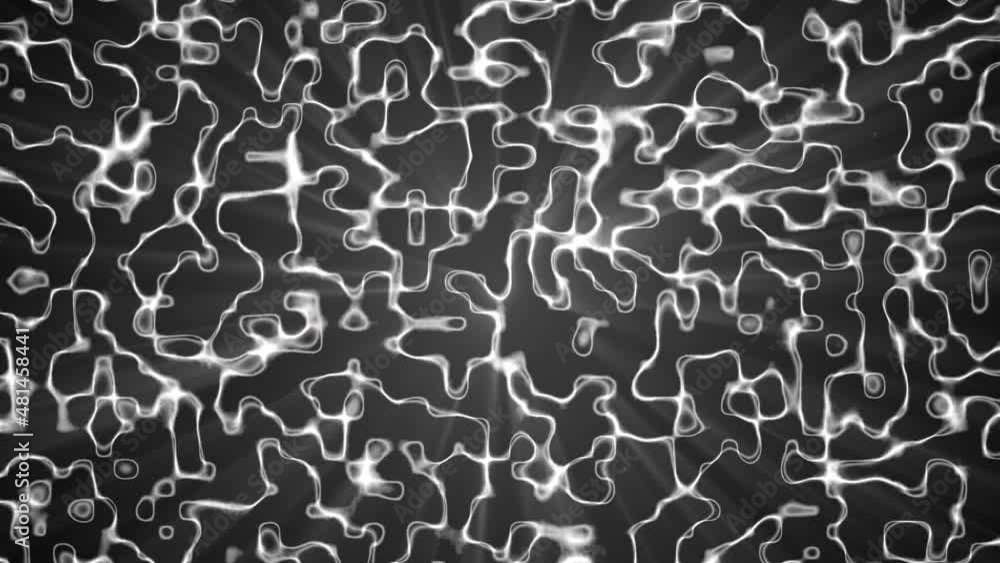 Aufkleber animation of neon abstract background. pattern of moving luminous lines. design halftone plexus of c