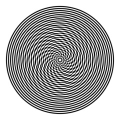 Obraz premium Circle wavy lines op art pattern with whirl movement illusion.