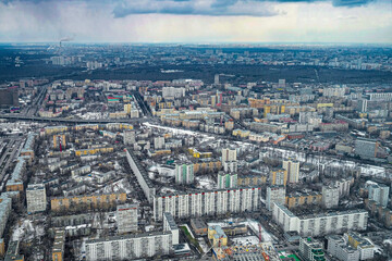 View from Ostankino television tower to Moscow