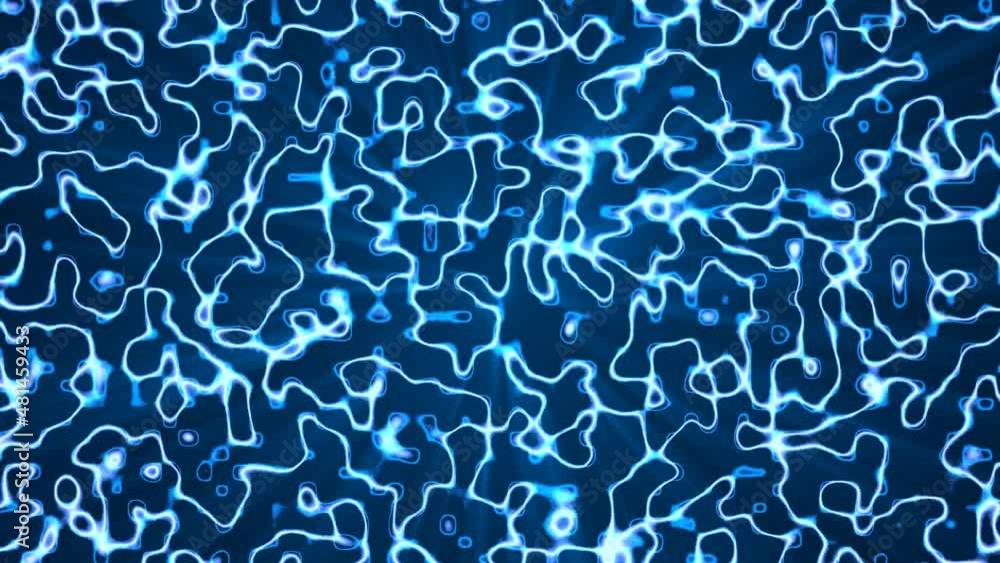 Aufkleber animation of neon abstract background. pattern of moving luminous lines. design of plexus of chaotic