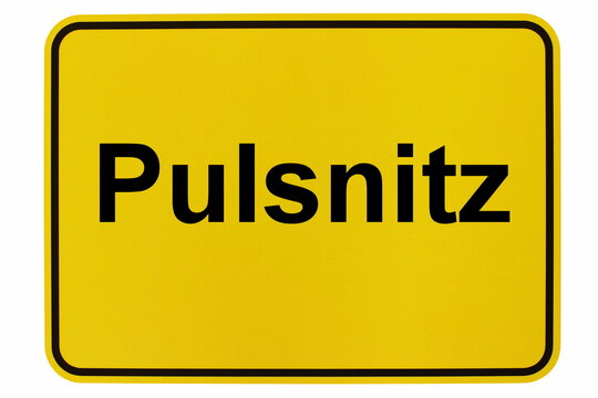 Illustration eines Ortsschildes der Stadt Pulsnitz