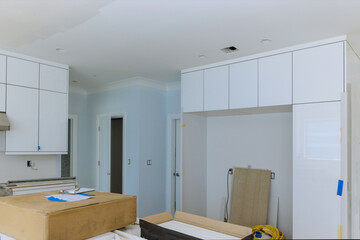 Home improvement kitchen view installed in a new kitchen cabinet