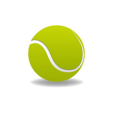 Realistic tennis ball with outline on a white background