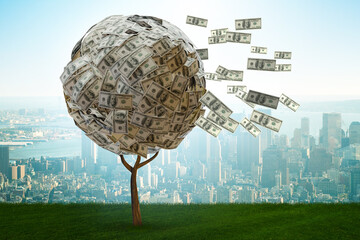 Money tree in business concept - 3d rendering