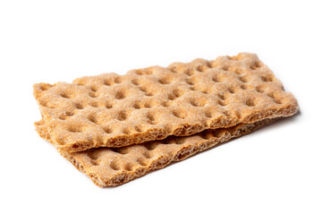 Rye crispbread isolated on a white background.