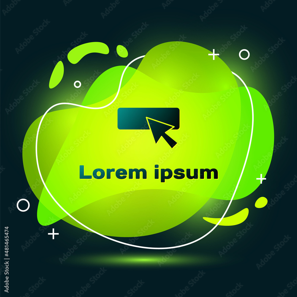 Poster black ui or ux design icon isolated on black background. abstract banner with liquid shapes. vector