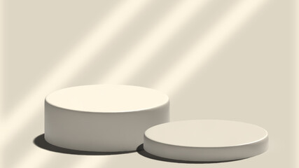 Clean Minimalistic Double Podium in Broken White, 3D Rendering