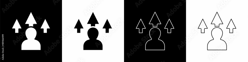 Wall mural set web design and front end development icon isolated on black and white background. vector