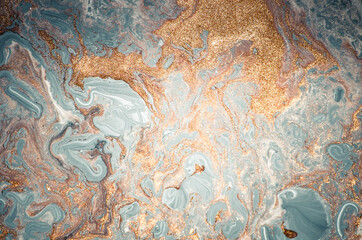 Fototapeta premium Traditional Ottoman Turkish marbling art. Natural Luxury. EBRU- Ancient oriental drawing technique. Extra special and luxurious- ORIENTAL ART. Ripples of agate.