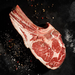 Raw steak of marbled beef Black Angus.