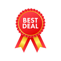 Best deal on white background. Banner for paper design. Marketing time. Vector design.