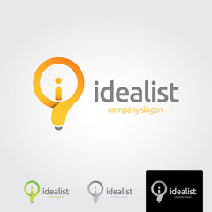 Lightbulb logo template. Lightbulb icon. Abstract lightbulb logo. Business logo template