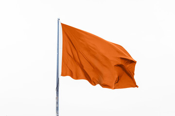 Wavy empty orange flag - obrazy, fototapety, plakaty