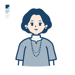 チュニック中年女性のバストアップカット