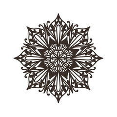 vector illustration of big beautiful outlines mandala, isolated design object