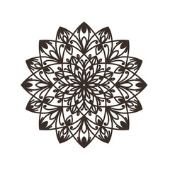 vector illustration of big beautiful outlines mandala, isolated design object