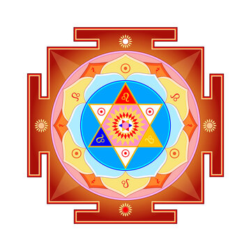 The Yantra of the Sun. The energy of light and the power of life. Yoga and Tantra meditation. Traditional Indian Jyotish Astrology