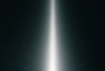Texture of brushed metal surface. Abstract background of light shining on steel plate.