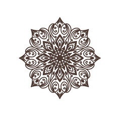 vector illustration of big beautiful outlines mandala, isolated design object