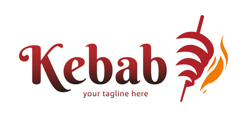 Doner kebab logo for restaurants and markets. Doner kebab logo template. EPS10 vector illustration.