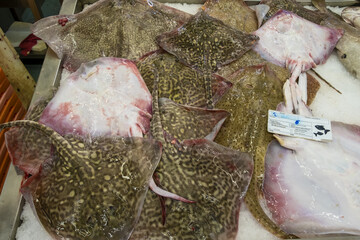 Fresh fish for sale at a market in Porto, Portugal