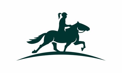 Obraz na płótnie Canvas horse and rider shilhouette logo