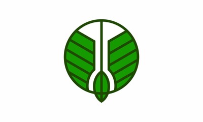 green leaf logo vector