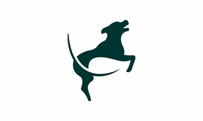 Dog leaf silhouette logo 