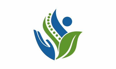 People leaf logo vector, health care logo