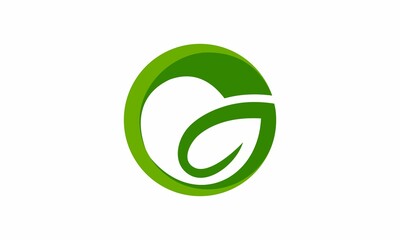 Letter G leaf logo vector