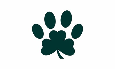 dog paw with leaf icon image vector © Qullosadean