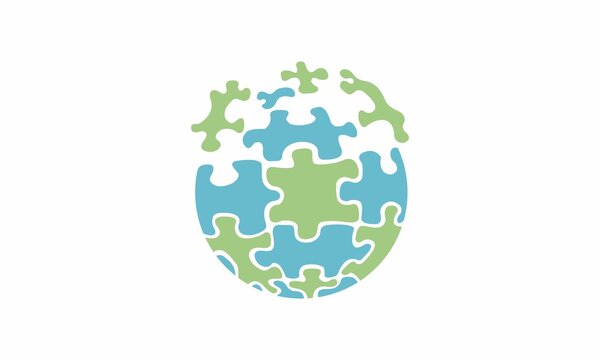 Globe puzzle vector image
