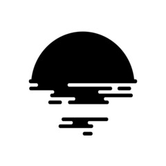 sunset and sunrise logo black shadows on white background 