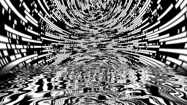 Bit stream digital pixel background reflecting in water