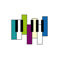 modern piano logo music school vector design 
