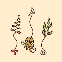 drawing of an arrow in ethnic style