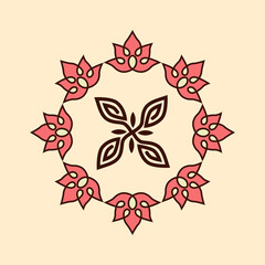 lotus pattern in ethnic style