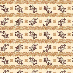 brown turtles on a yellow background. vector