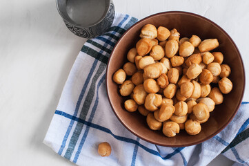 Shi - baursak, Kazakh national baking, small  fried doughnuts.