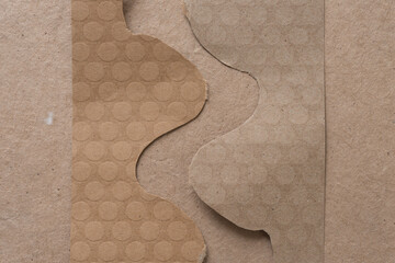 brown paper shapes with wavy element
