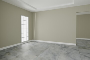 Empty room design interior 3d render
